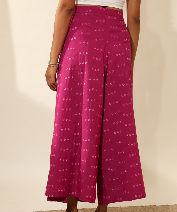 Pink handcrafted bandhani cotton pant