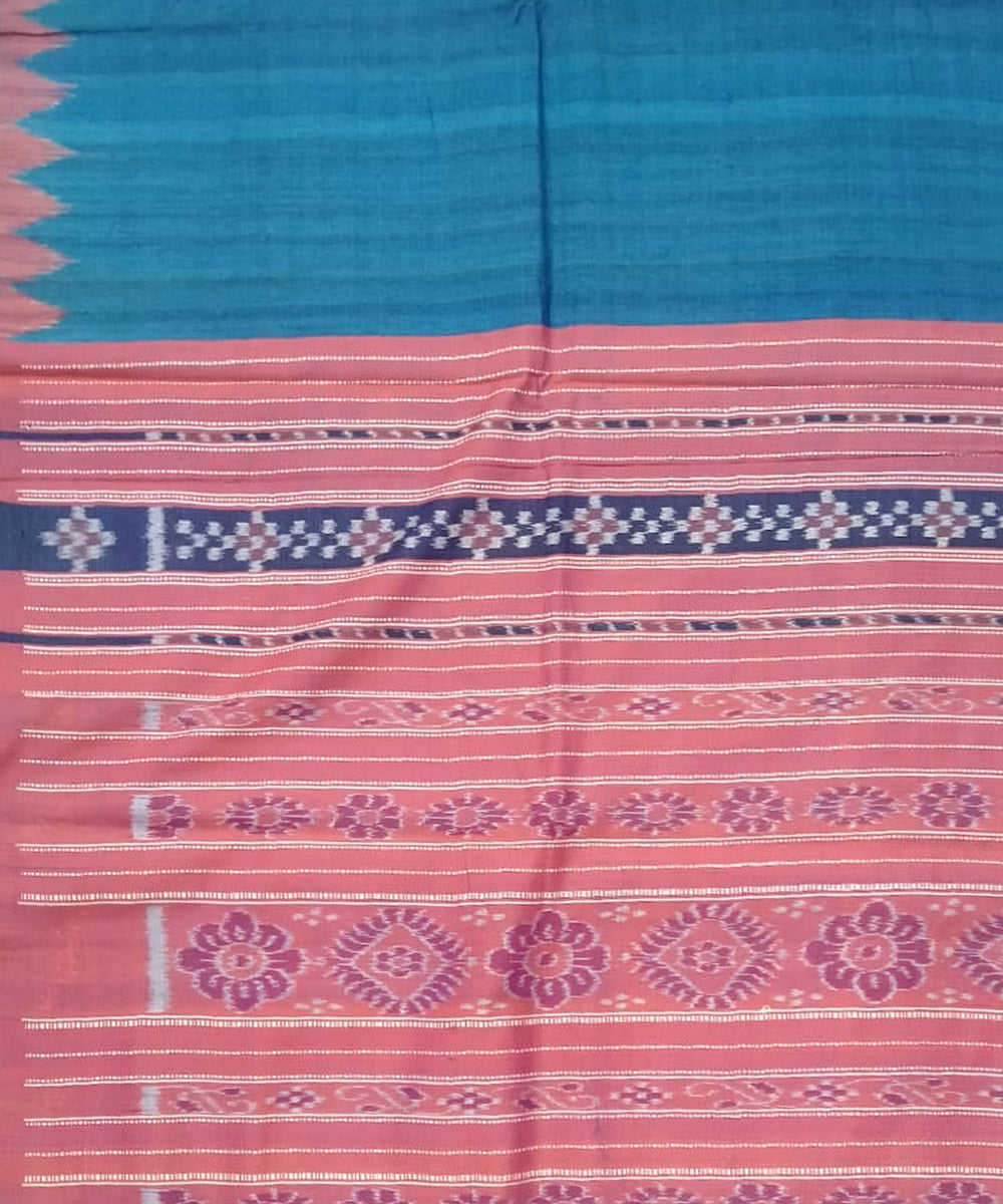 Navy blue pink silk handloom gopalpur saree