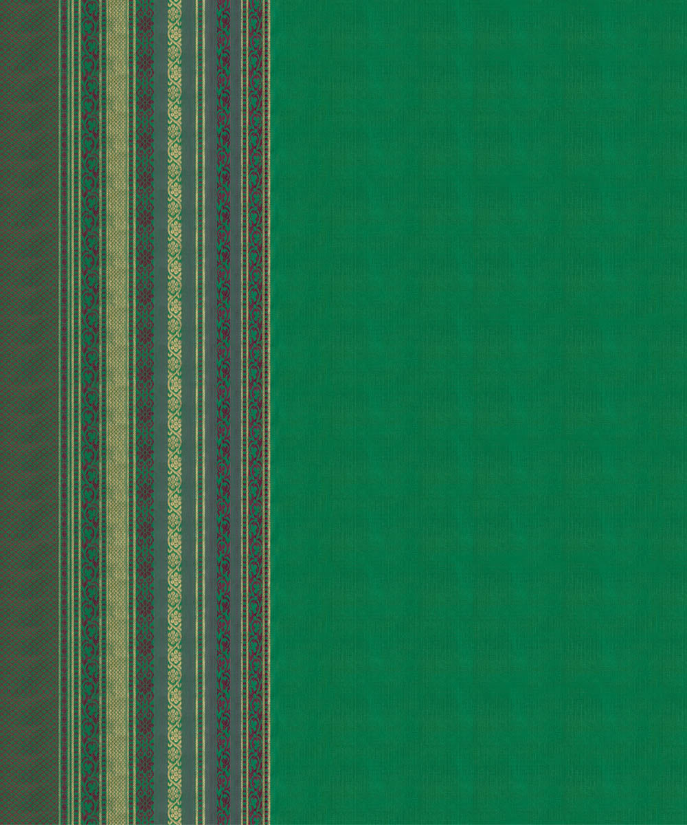 Yellow with green handwoven kanjivaram silk saree