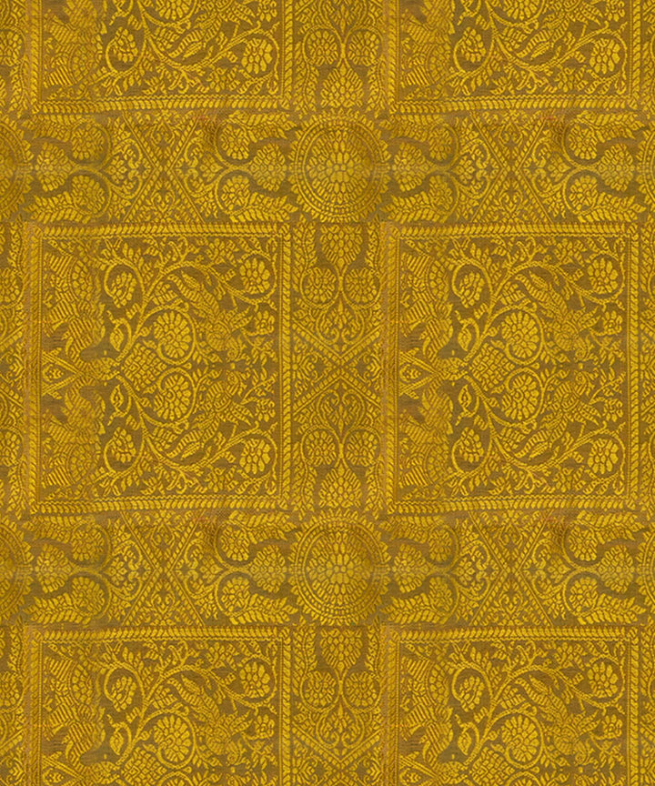 Yellow with green handwoven kanjivaram silk saree