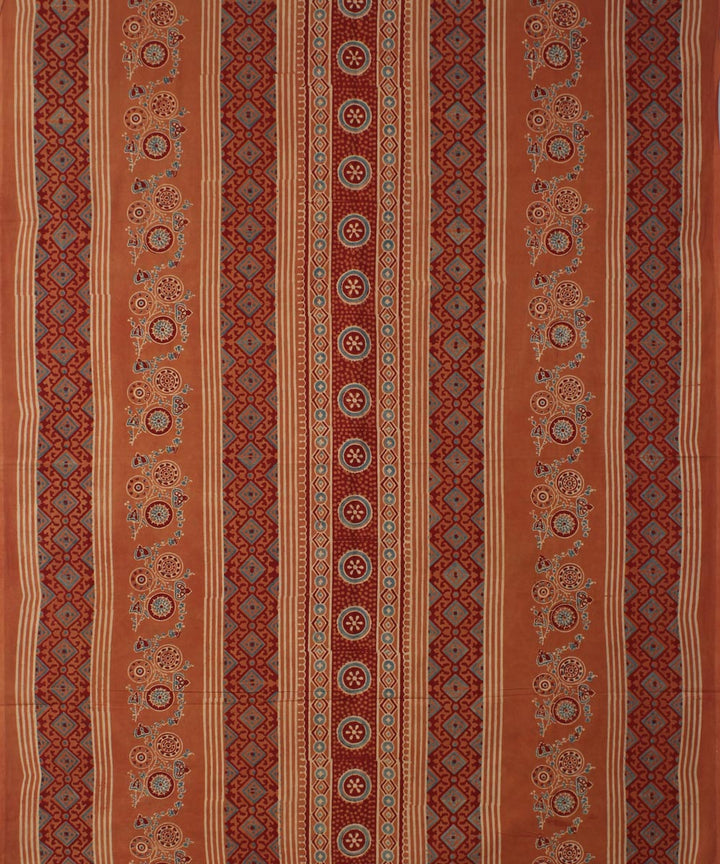 3m brown hand printed cotton ajrakh kurta material