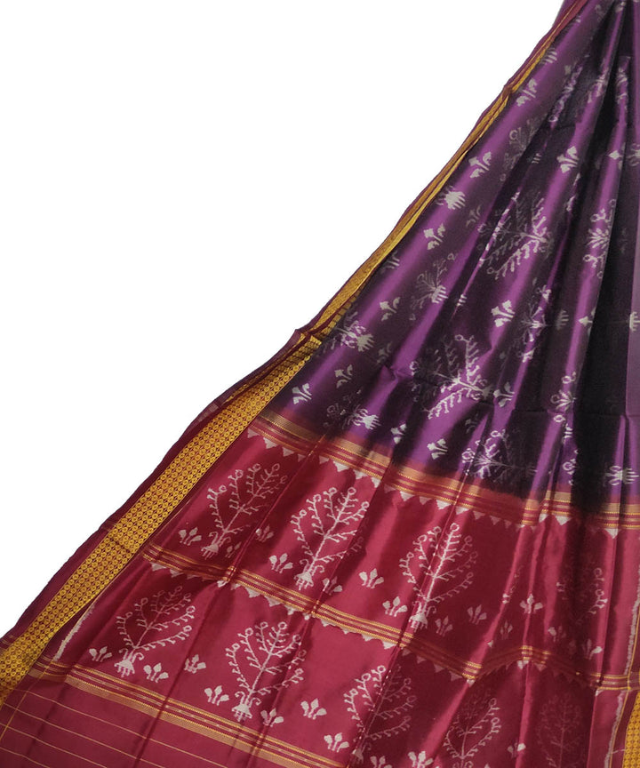 Violet maroon handloom sambalpuri silk dupatta