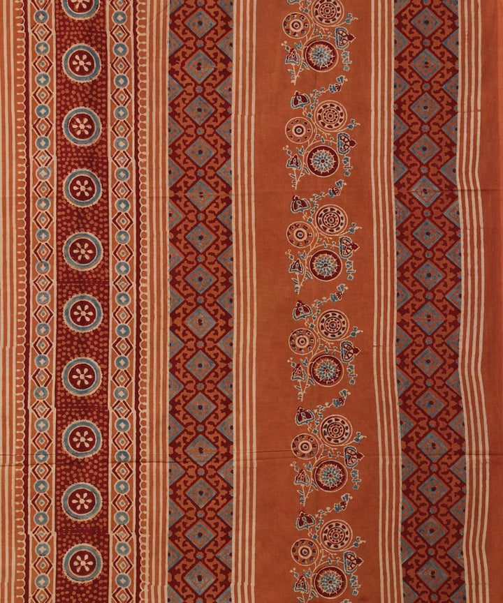 3m brown hand printed cotton ajrakh kurta material