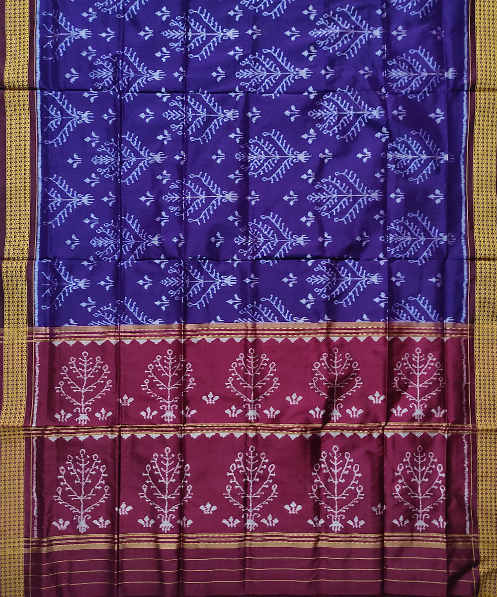 Purple maroon handloom silk sambalpuri dupatta