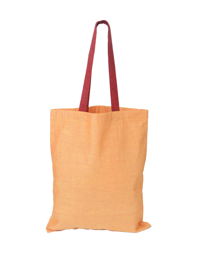 Orange red cotton hand painted warli tote bags