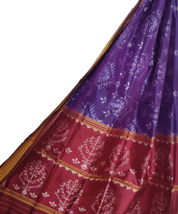 Purple maroon handloom silk sambalpuri dupatta