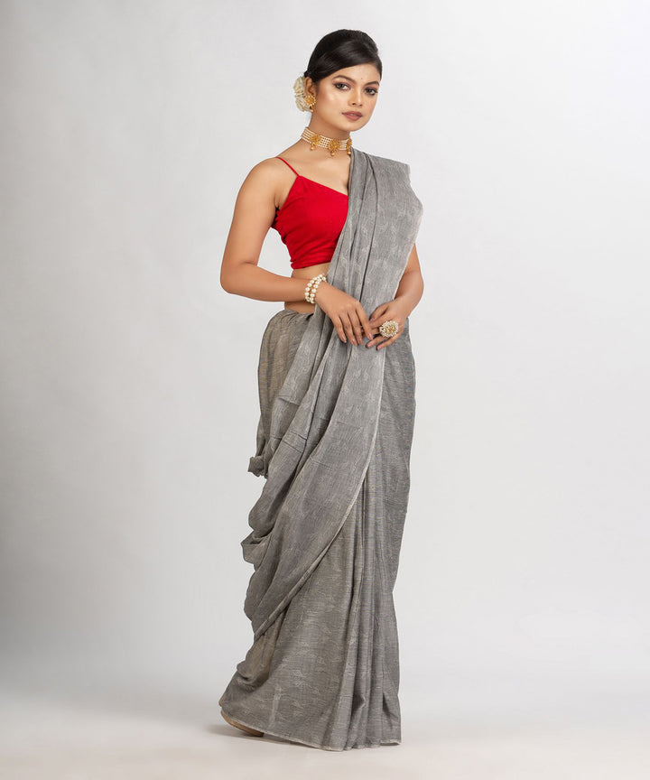 Grey cotton handloom bengal saree