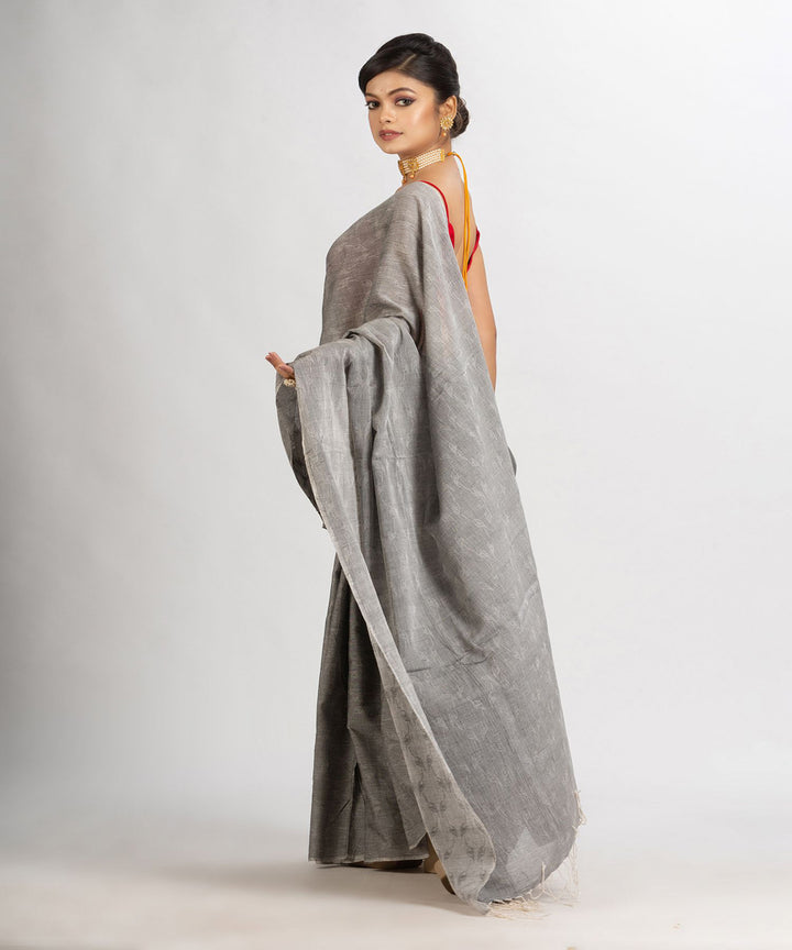 Grey cotton handloom bengal saree