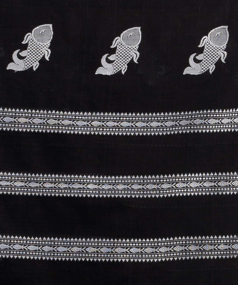 Black handwoven bengal cotton saree