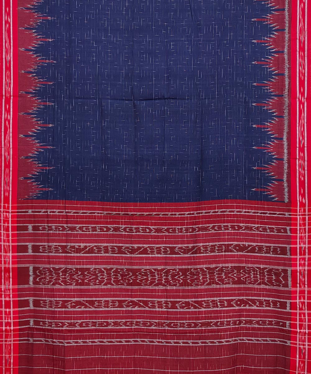 Navy blue maroon handloom cotton odisha ikat saree