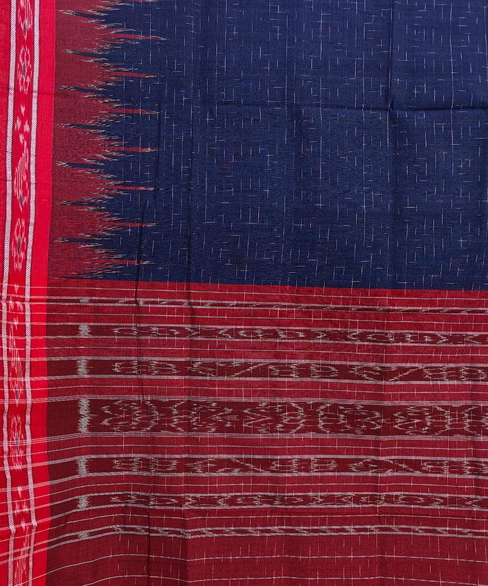 Navy blue maroon handloom cotton odisha ikat saree