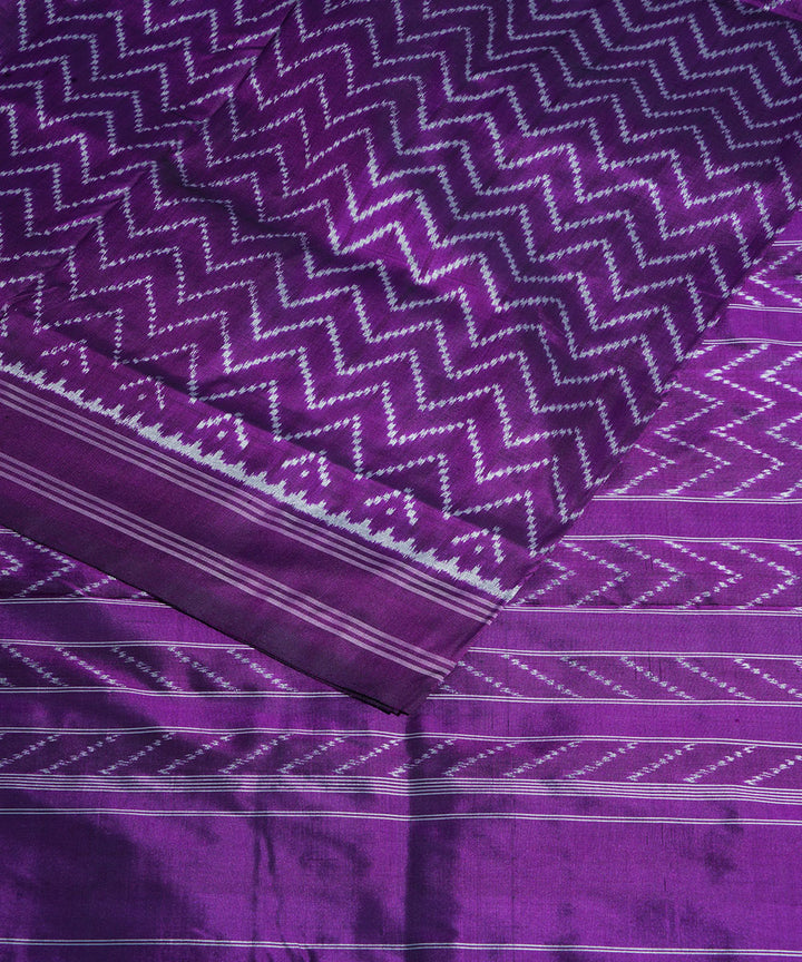 Purple handwoven pochampally ikat silk saree