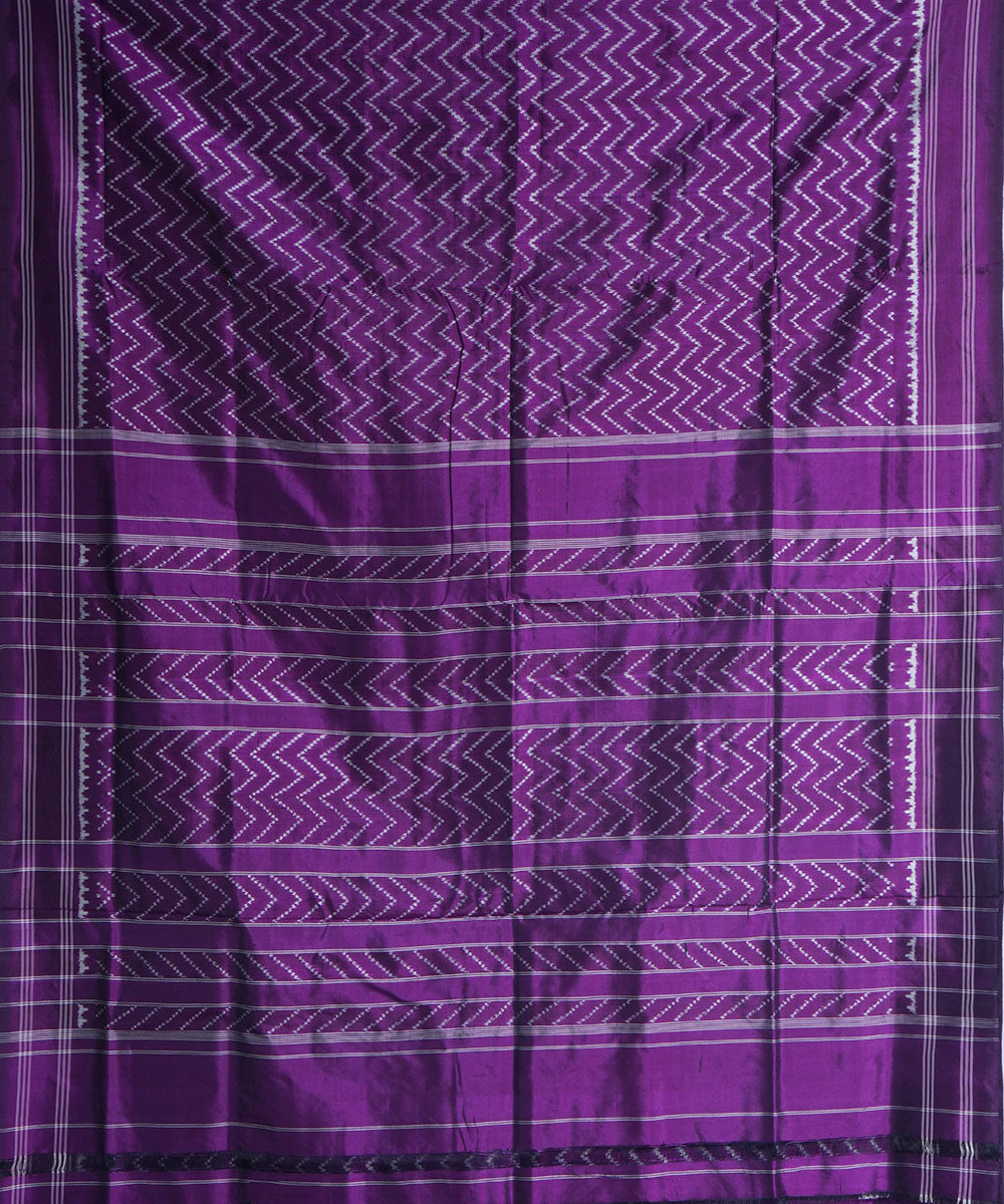 Purple handwoven pochampally ikat silk saree