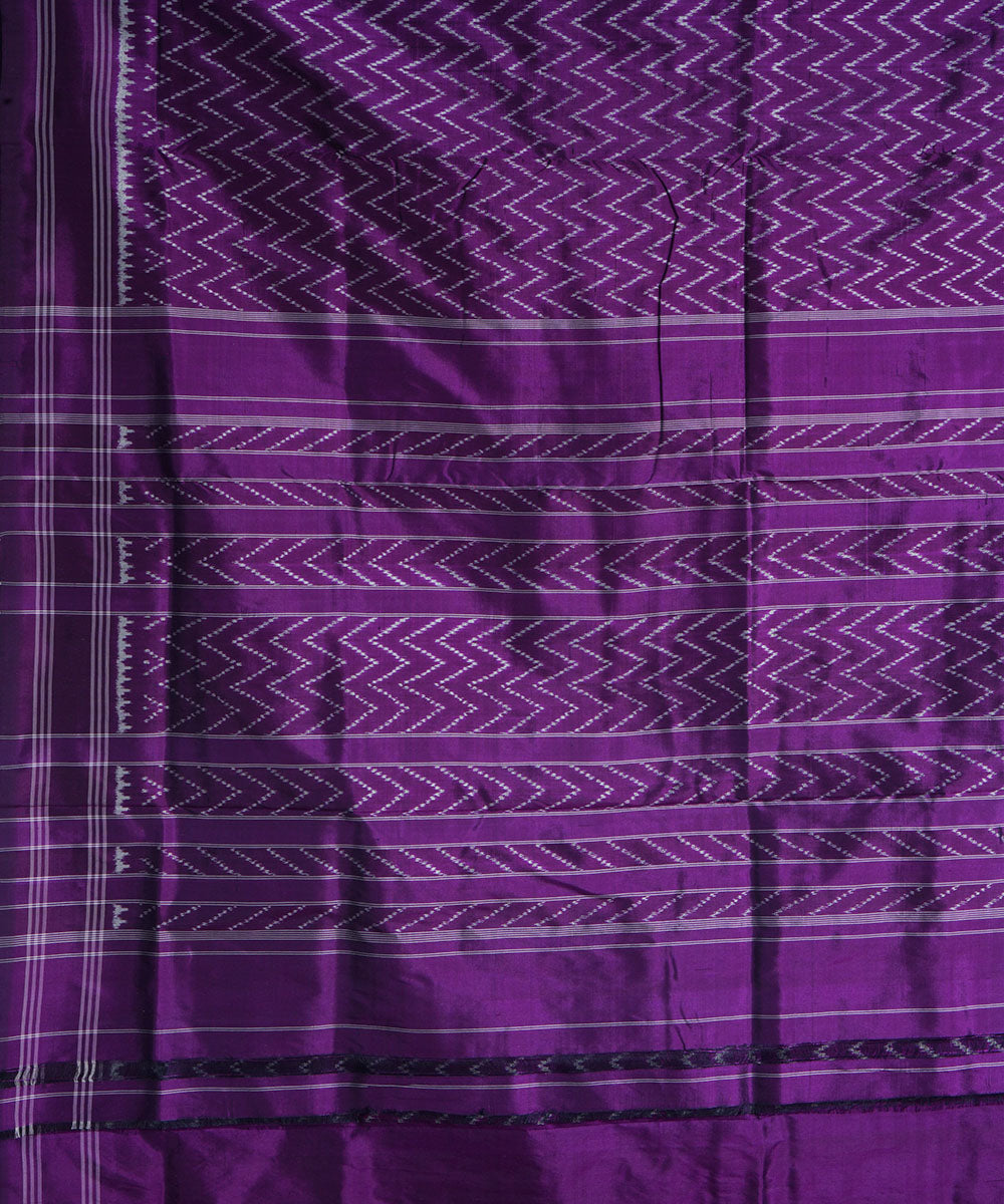 Purple handwoven pochampally ikat silk saree