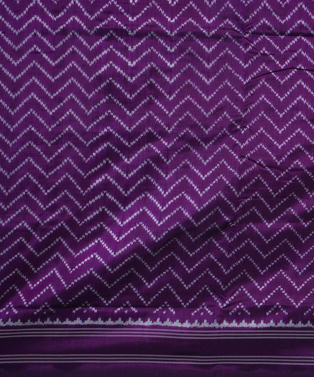 Purple handwoven pochampally ikat silk saree