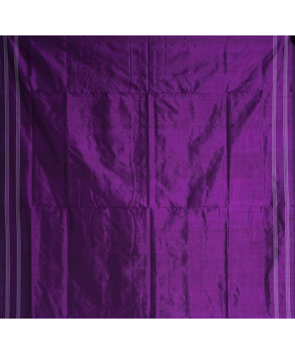 Purple handwoven pochampally ikat silk saree