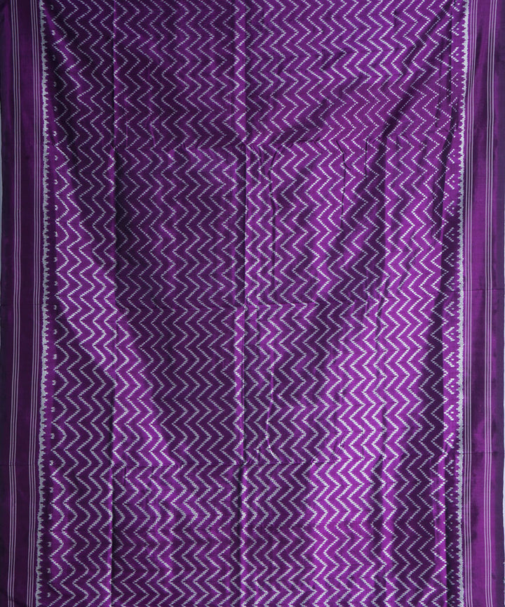 Purple handwoven pochampally ikat silk saree