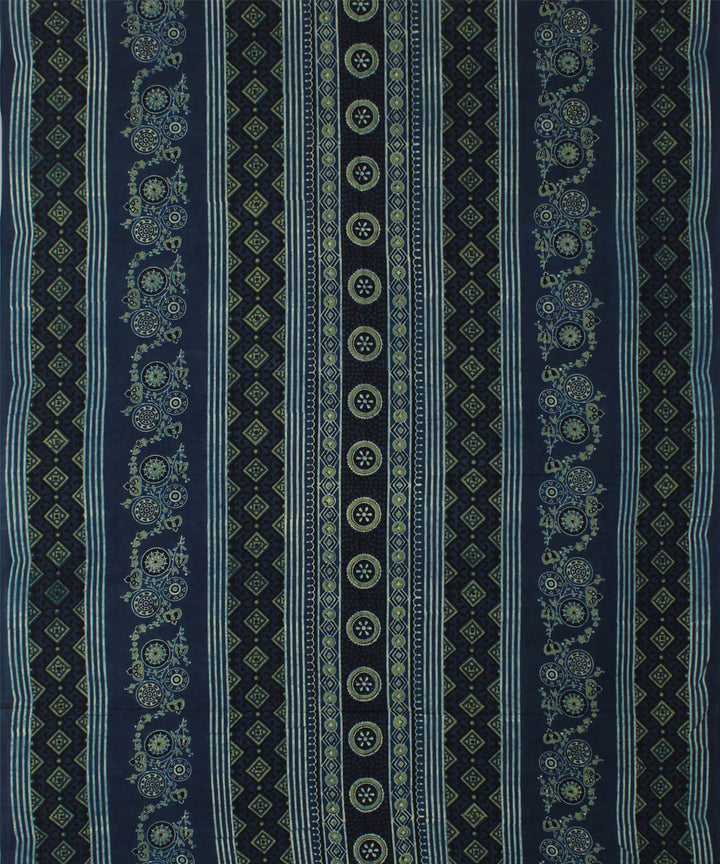 3m indigo hand printed cotton ajrakh kurta material