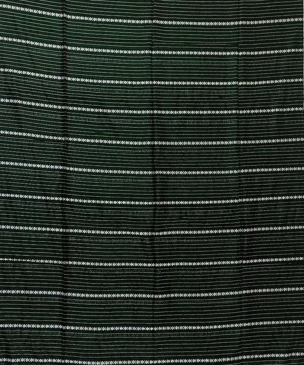 Dark green silver cotton handloom bengal saree