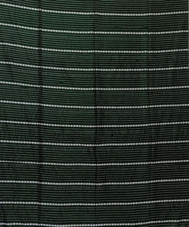 Dark green silver cotton handloom bengal saree