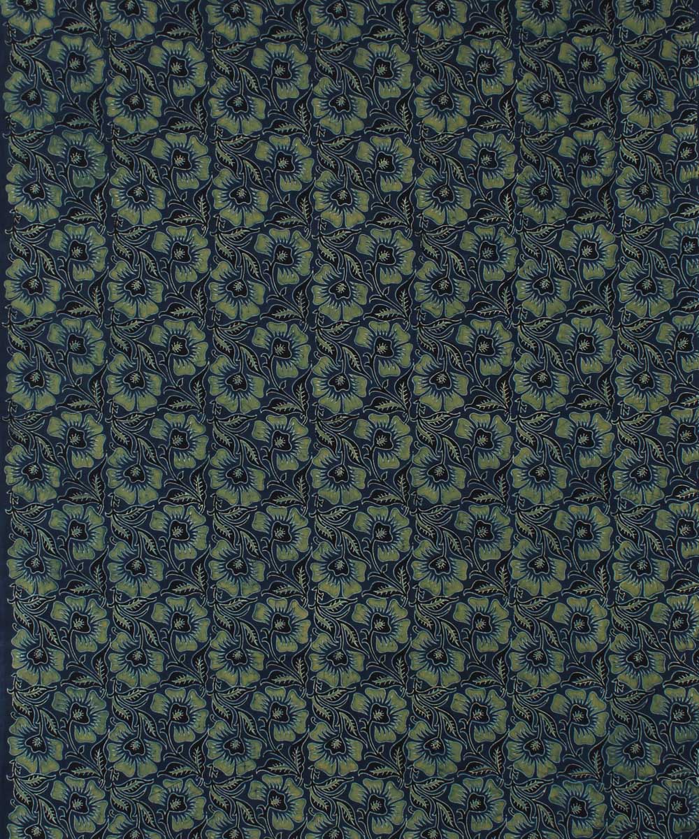 3m indigo hand printed cotton ajrakh kurta material