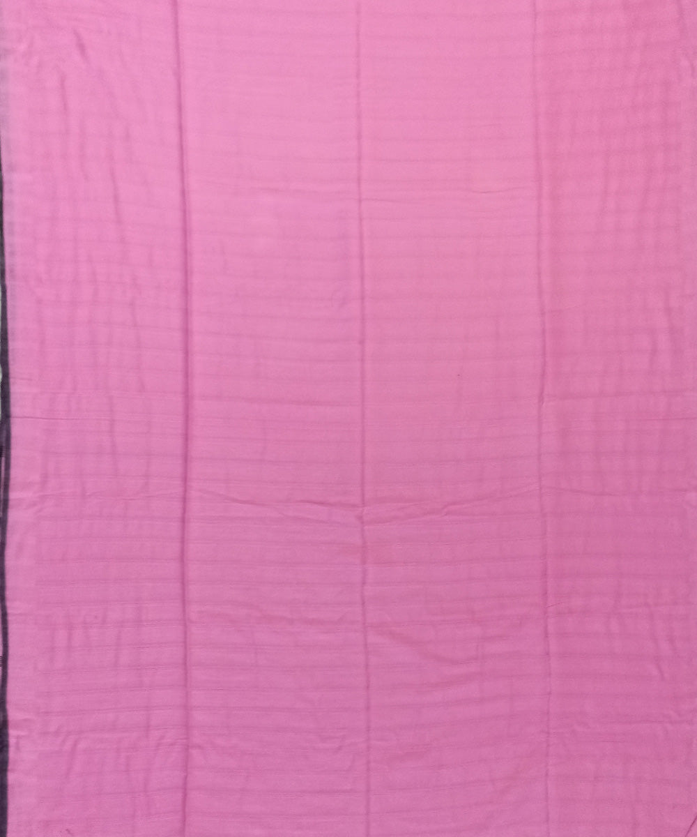 Pink black cotton handloom bengal saree