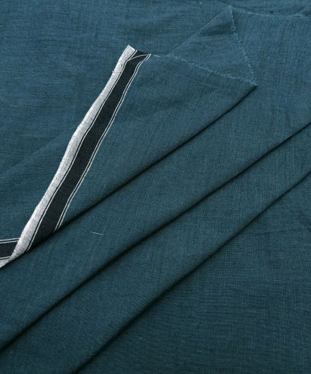 Dark green handloom bengal cotton fabric