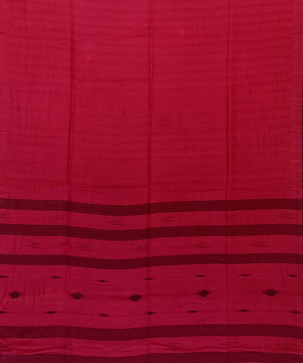 Red black cotton handloom bengal saree