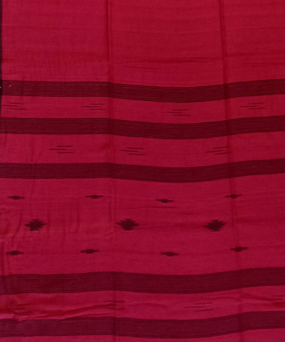 Red black cotton handloom bengal saree
