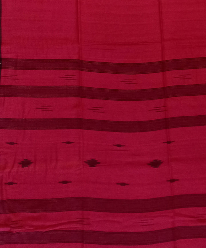 Red black cotton handloom bengal saree