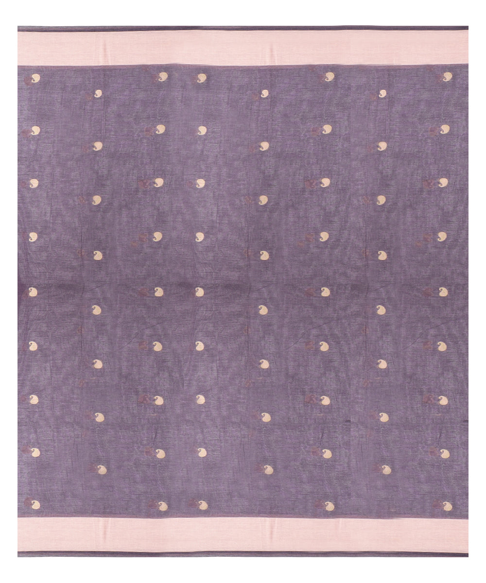 Purple shantipuri handloom cotton saree