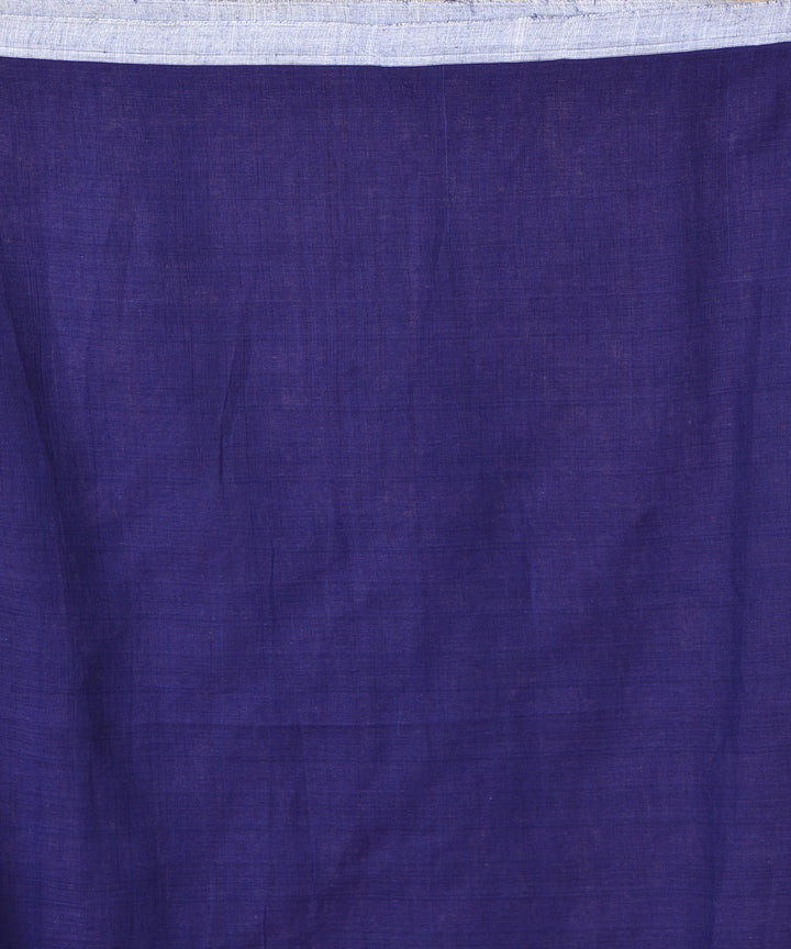 Navy blue offwhite cotton handwoven jamdani saree