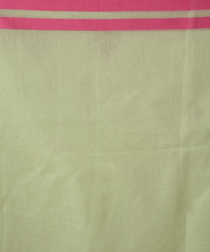 Light green pink cotton handwoven jamdani saree