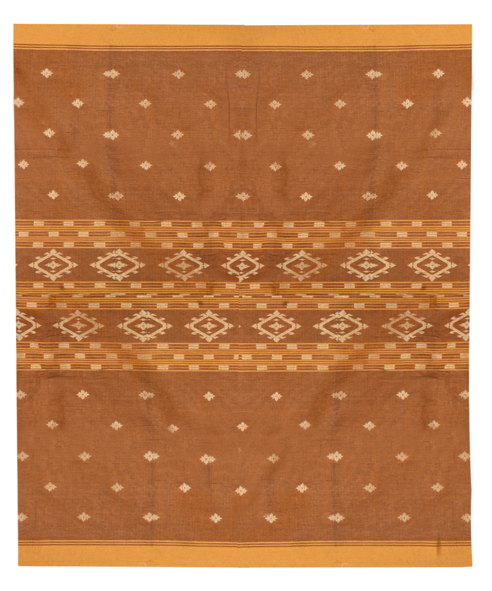 Dark green shantipuri handloom cotton saree