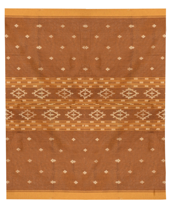 Dark green shantipuri handloom cotton saree