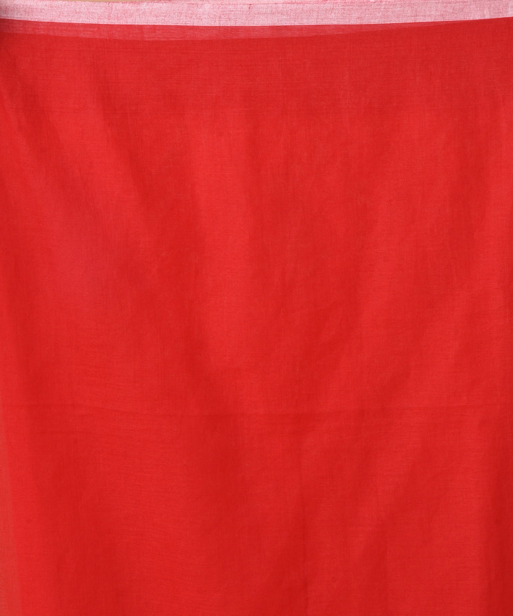 Red cotton handwoven jamdani saree