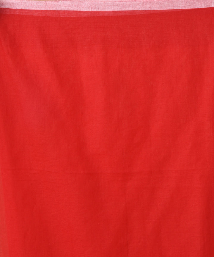 Red cotton handwoven jamdani saree