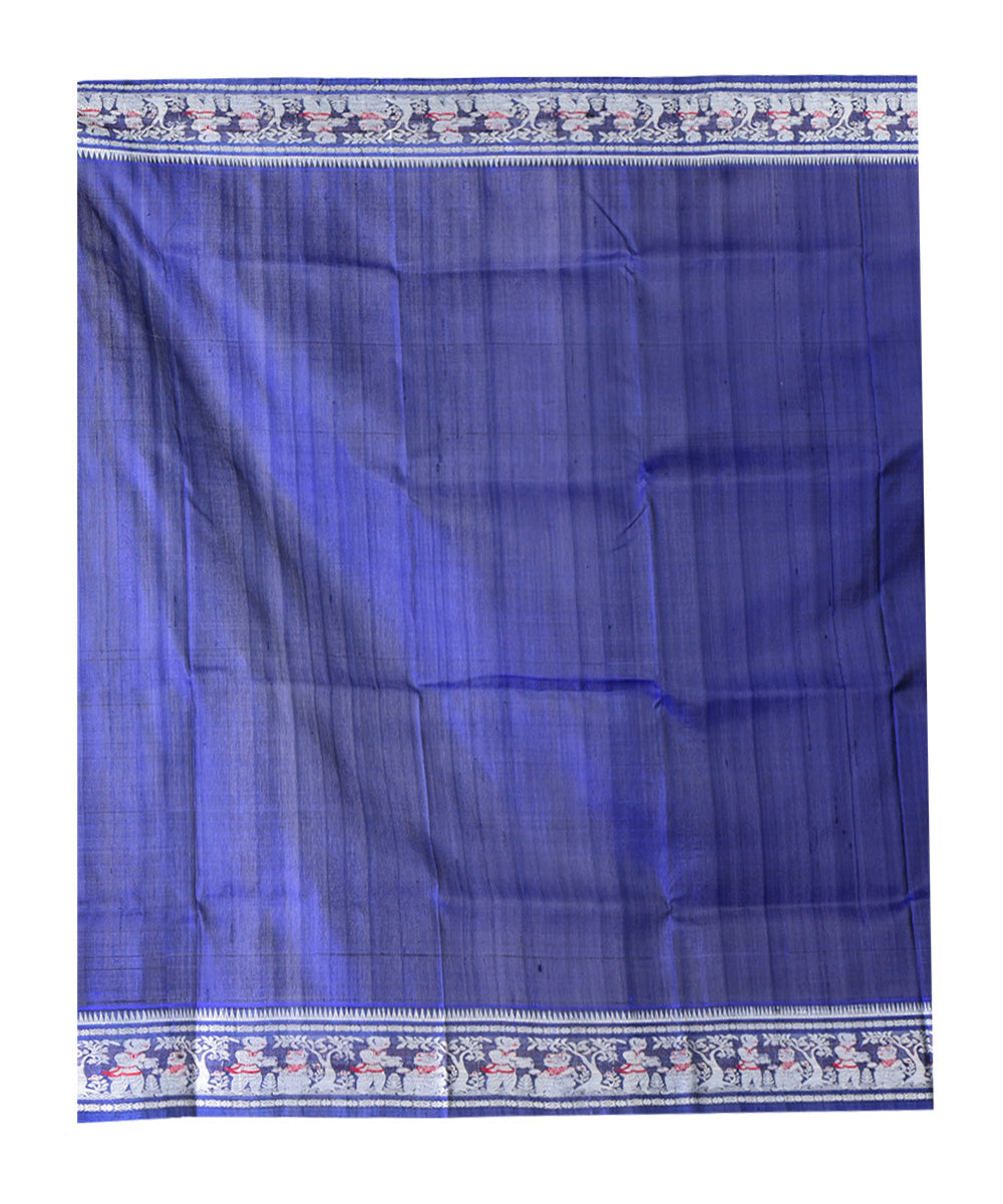 Navy blue handloom silk saree