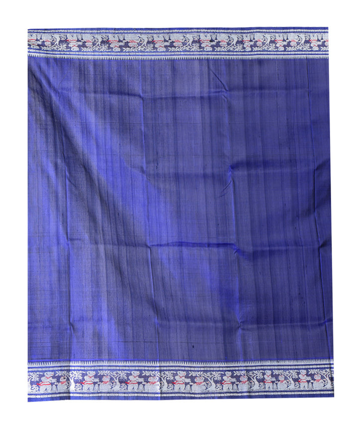 Navy blue handloom silk saree
