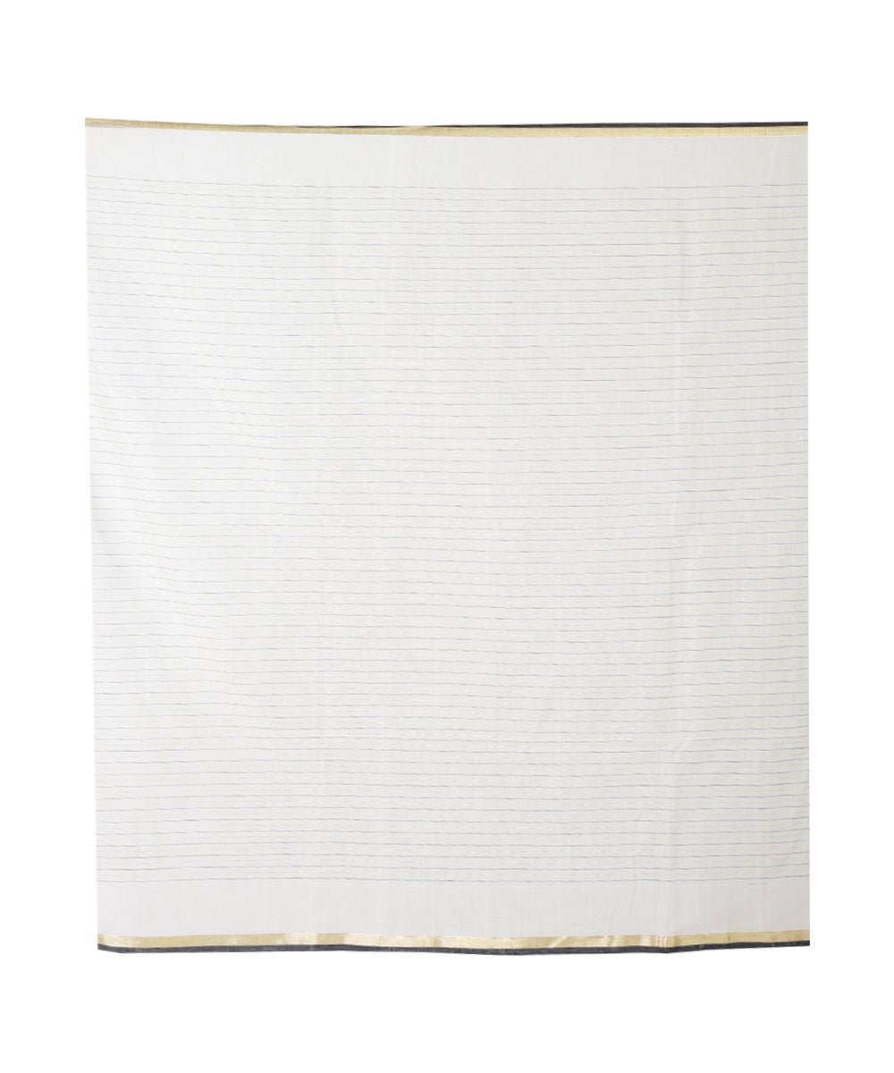 White black handloom cotton saree