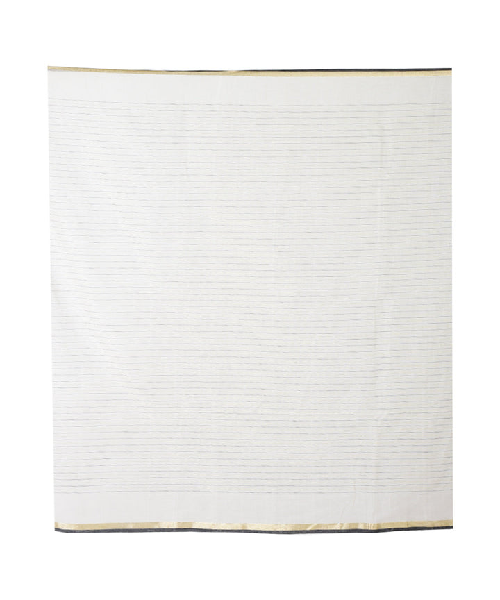 White black handloom cotton saree