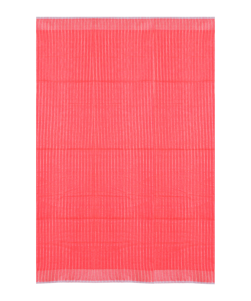 Red handwoven cotton silk saree