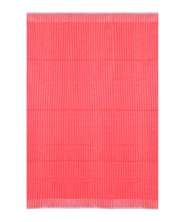 Red handwoven cotton silk saree