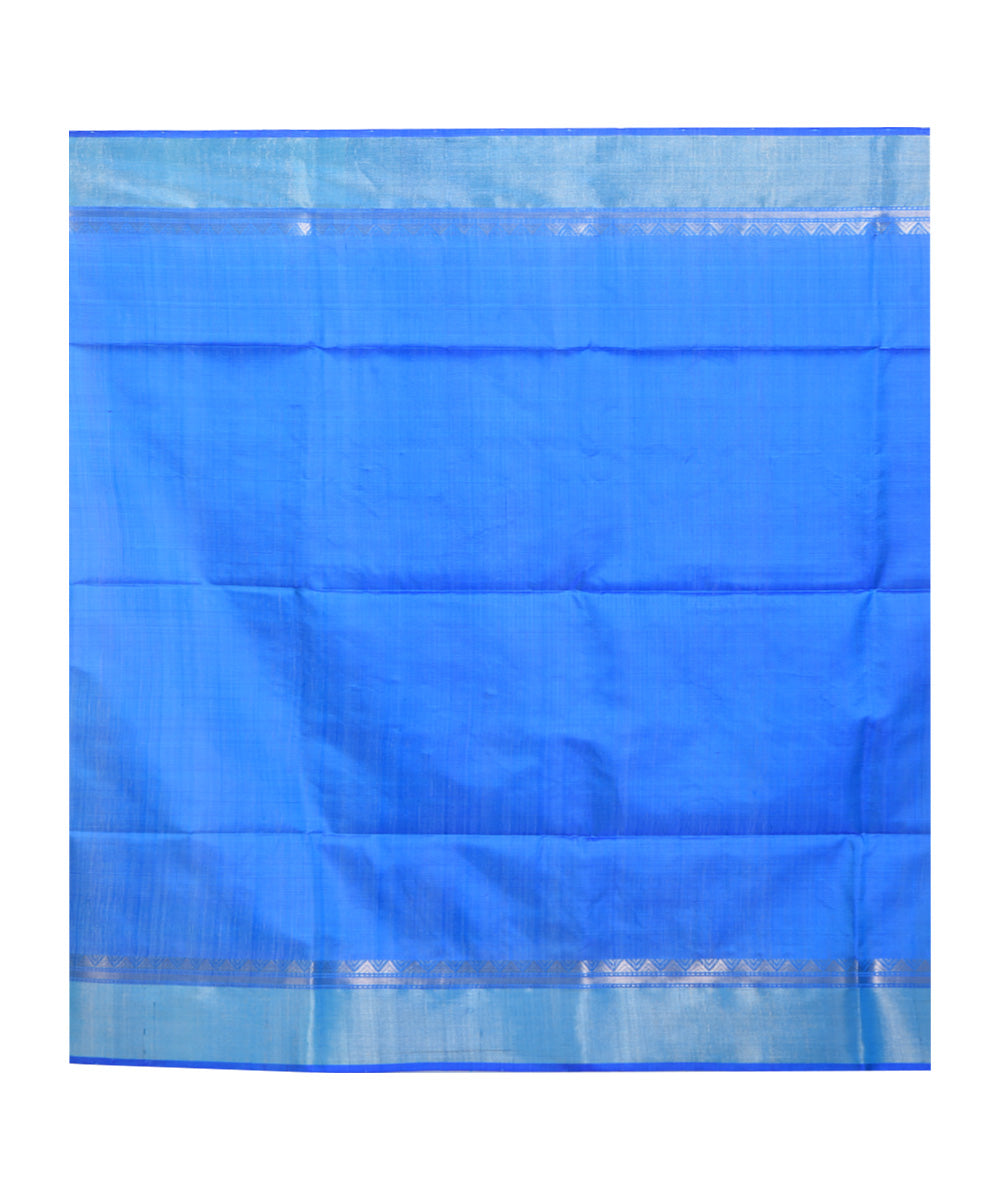 Navy blue handwoven silk saree