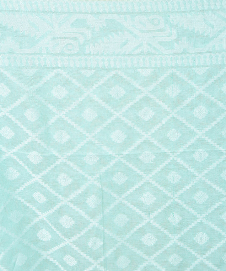 Sky blue cotton handloom jamdani saree