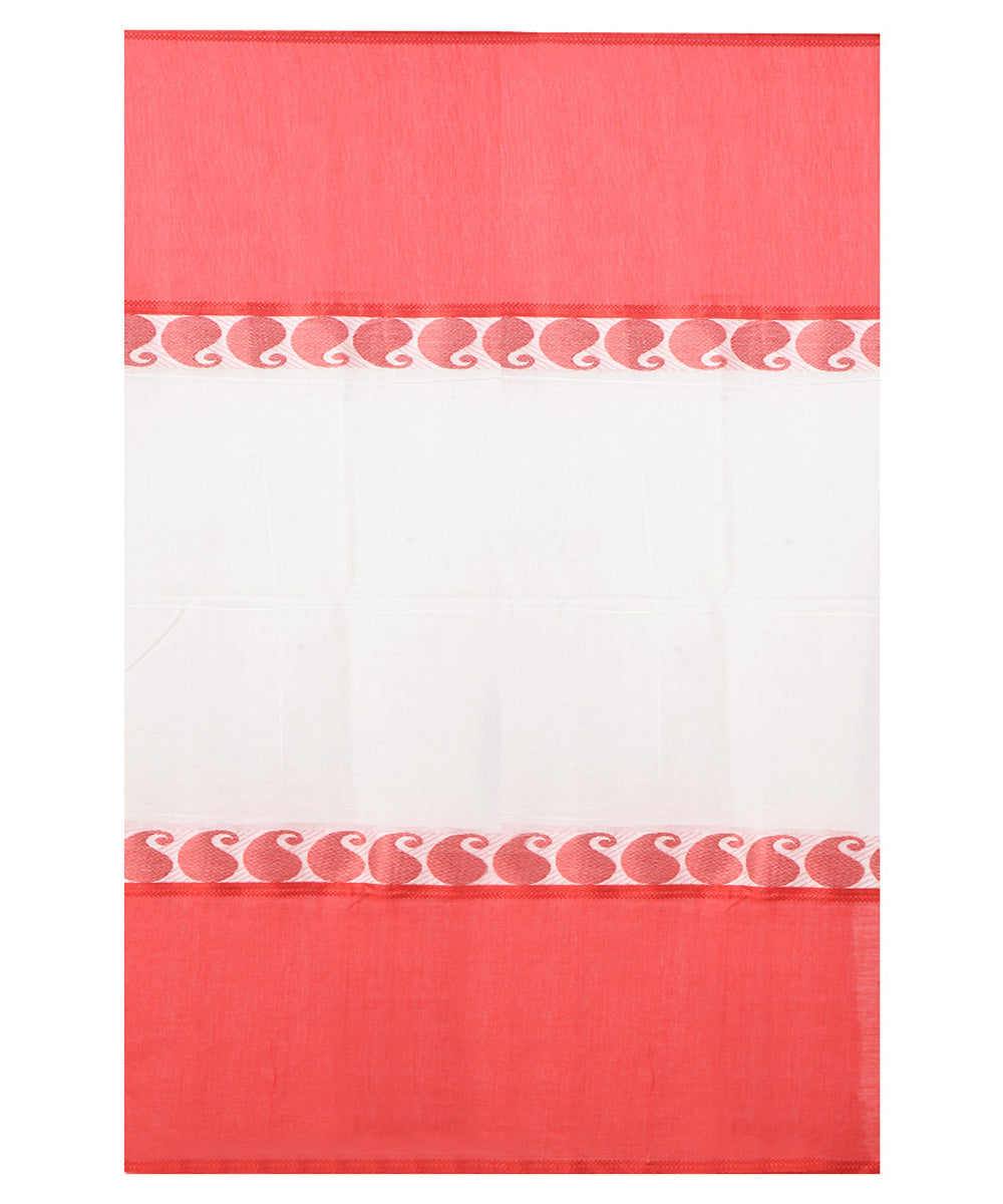 White red handloom cotton shantipuri saree