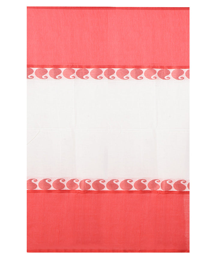 White red handloom cotton shantipuri saree