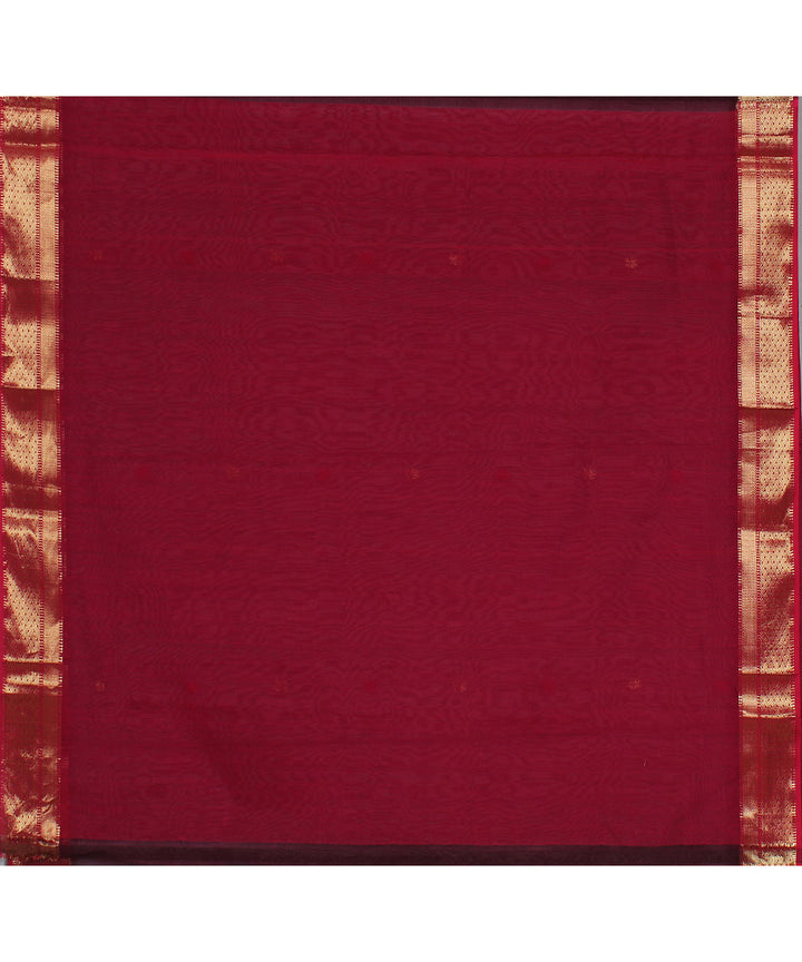 Maroon pink handwoven maheshwari cotton silk saree