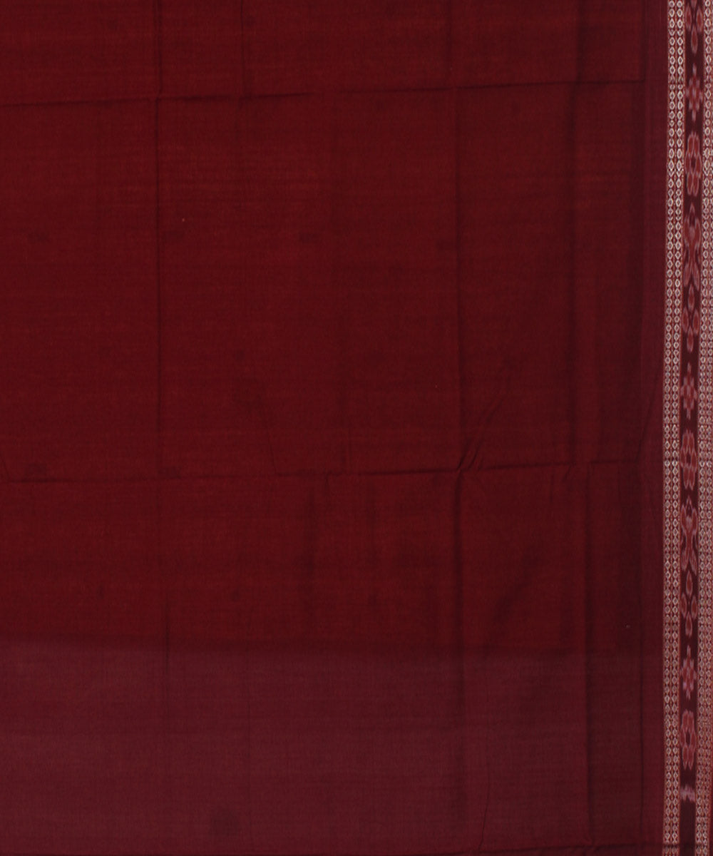 Yellow maroon handwoven cotton bomkai saree