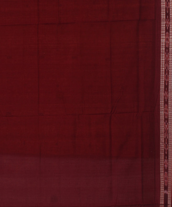 Yellow maroon handwoven cotton bomkai saree